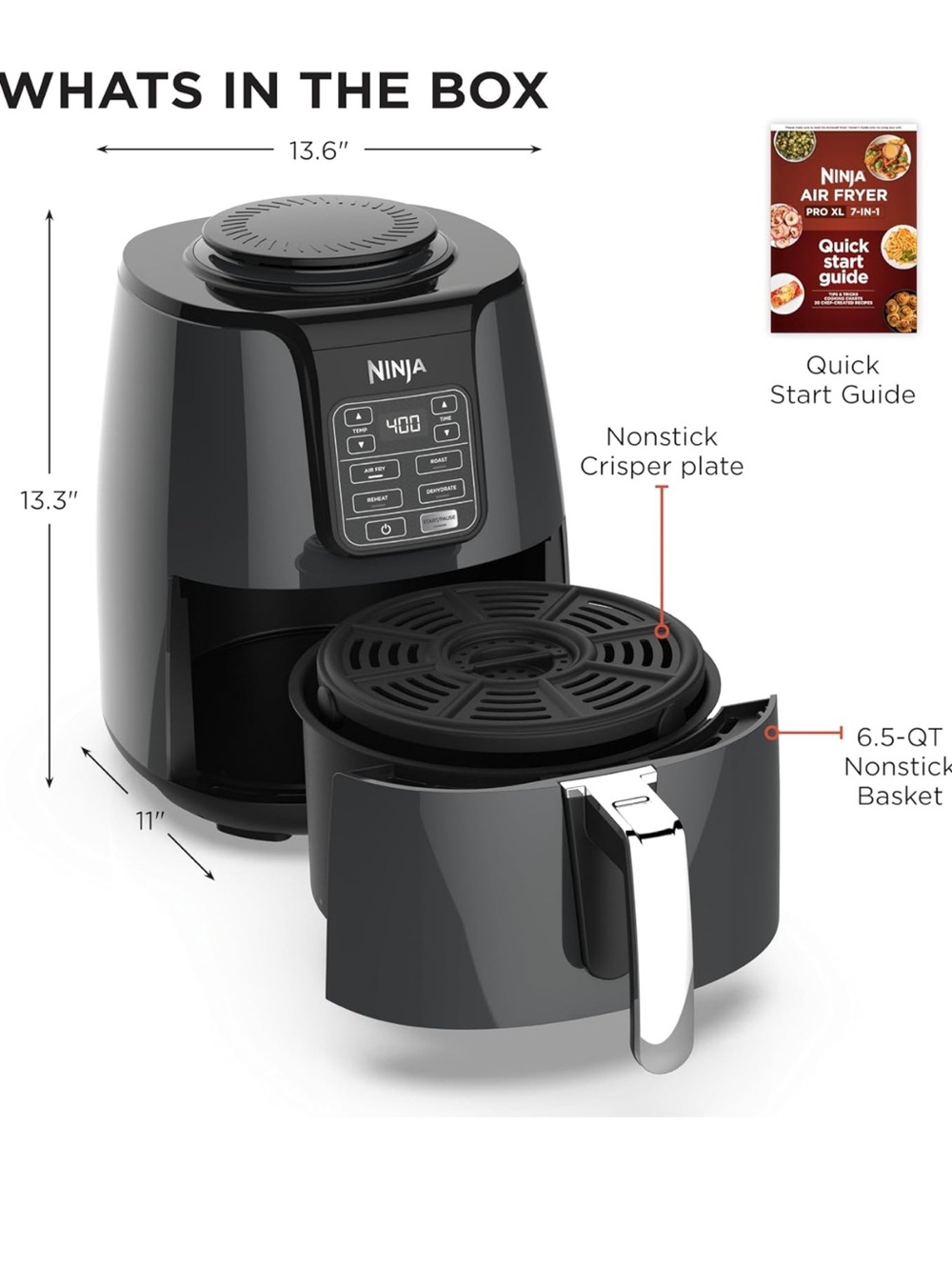 Moving Sale✨Ninja Air Fryer Oven in Glossy Black with Silver Handle - Picture 3 of 7